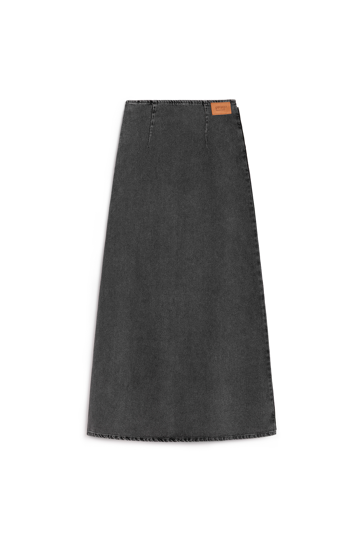 Çapraz Kesim Denim Etek Füme