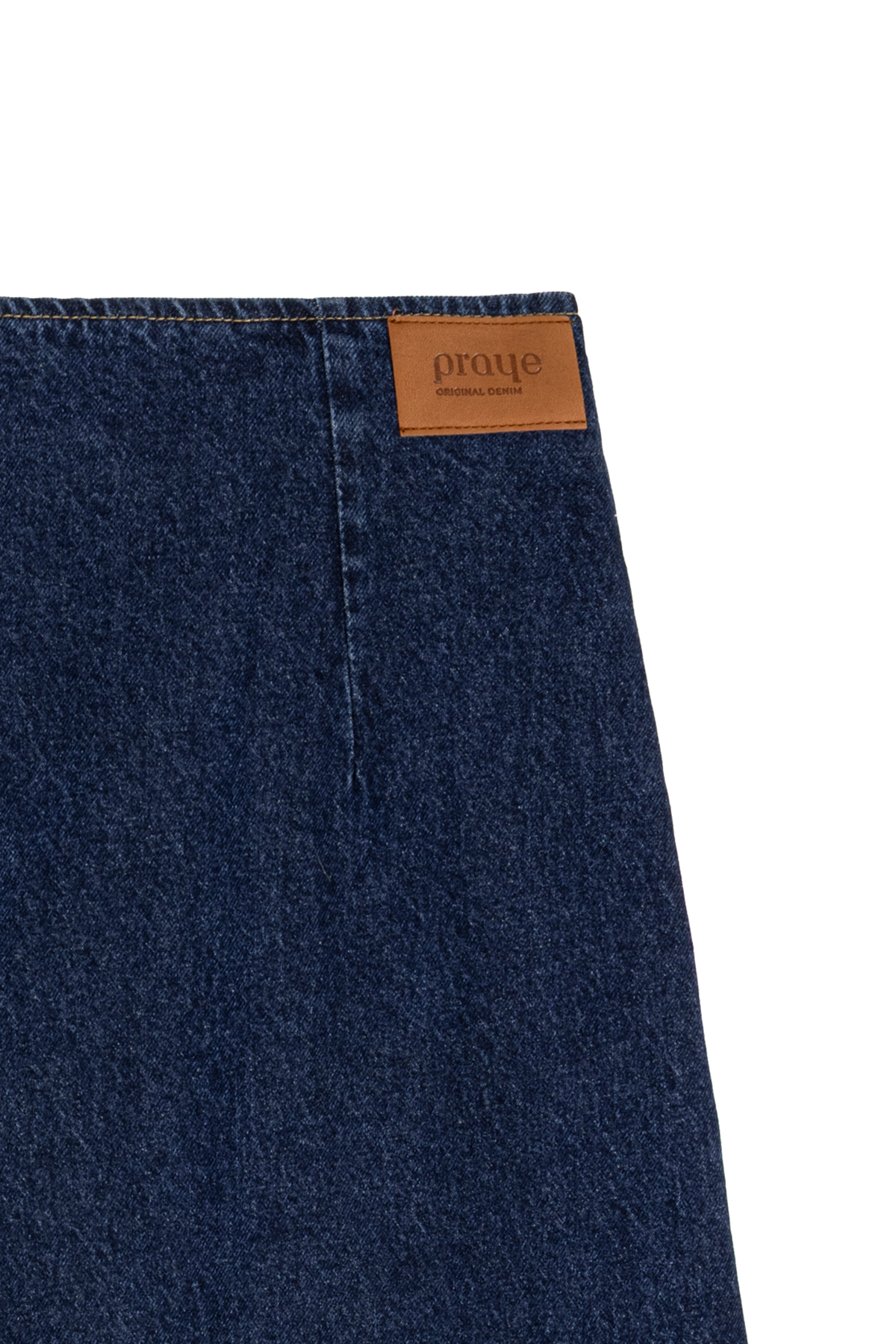 Çapraz Kesim Denim Etek Mavi