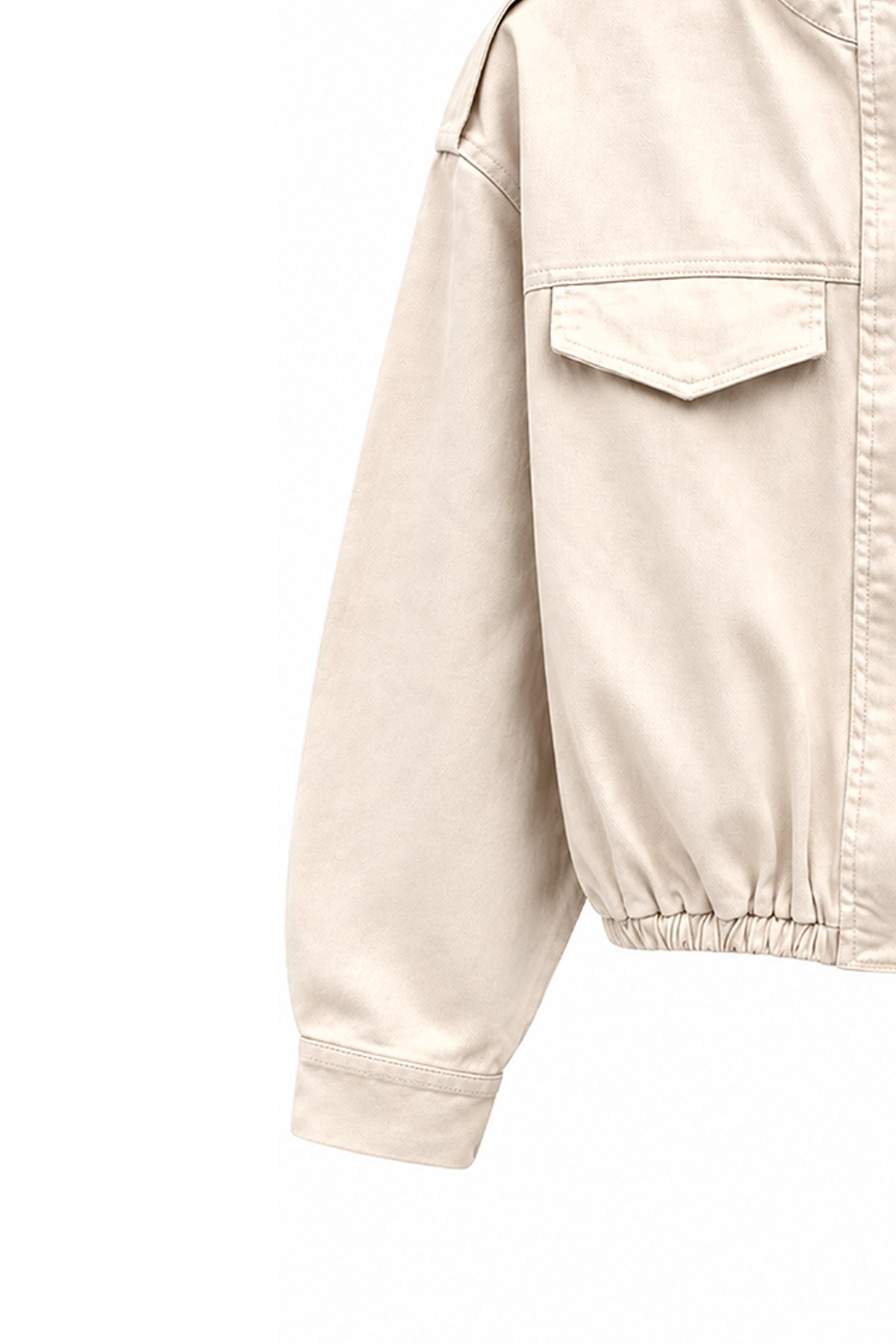 Cep Kapaklı Denim Ceket Taş