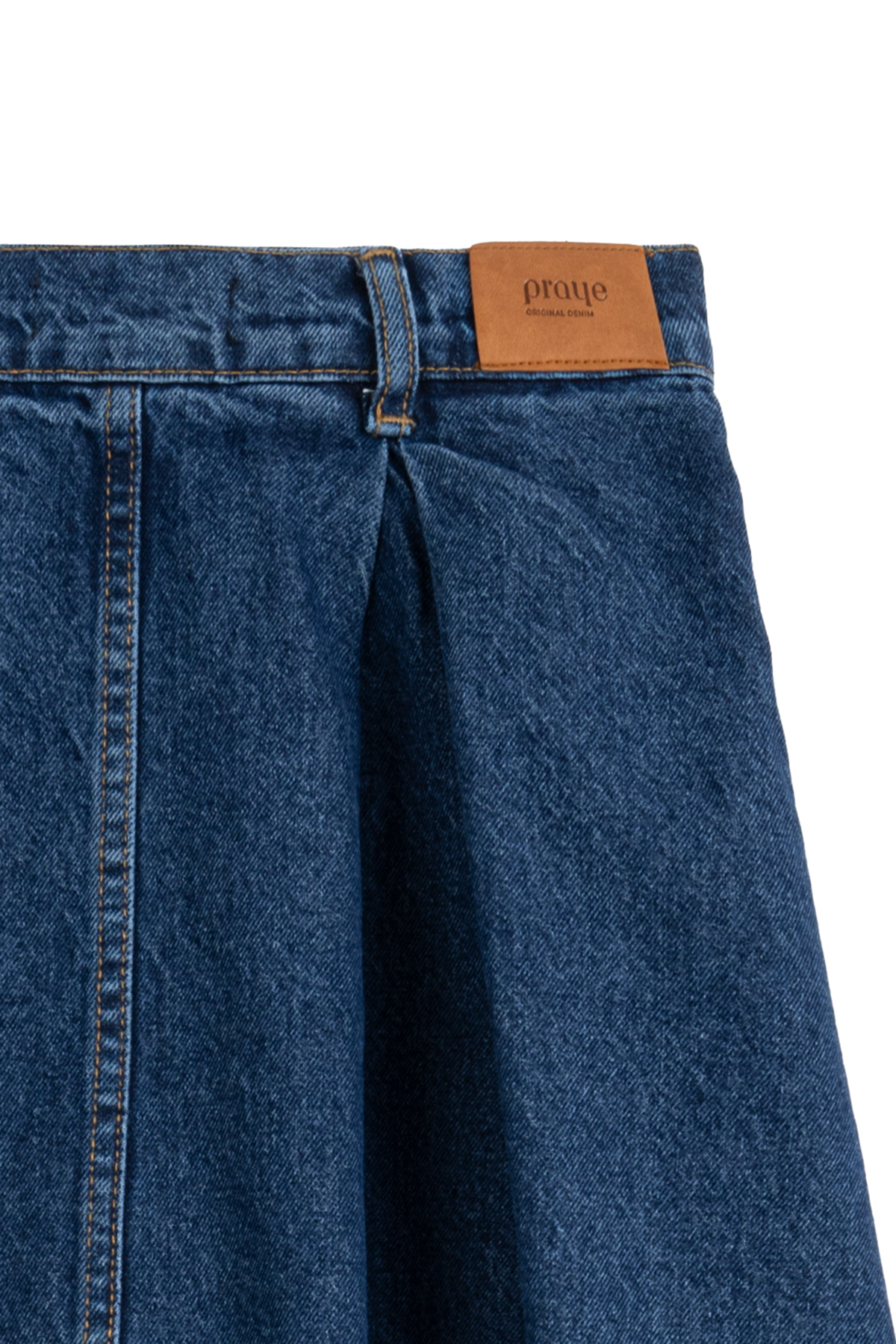 Cepli Kloş Denim Etek Mavi