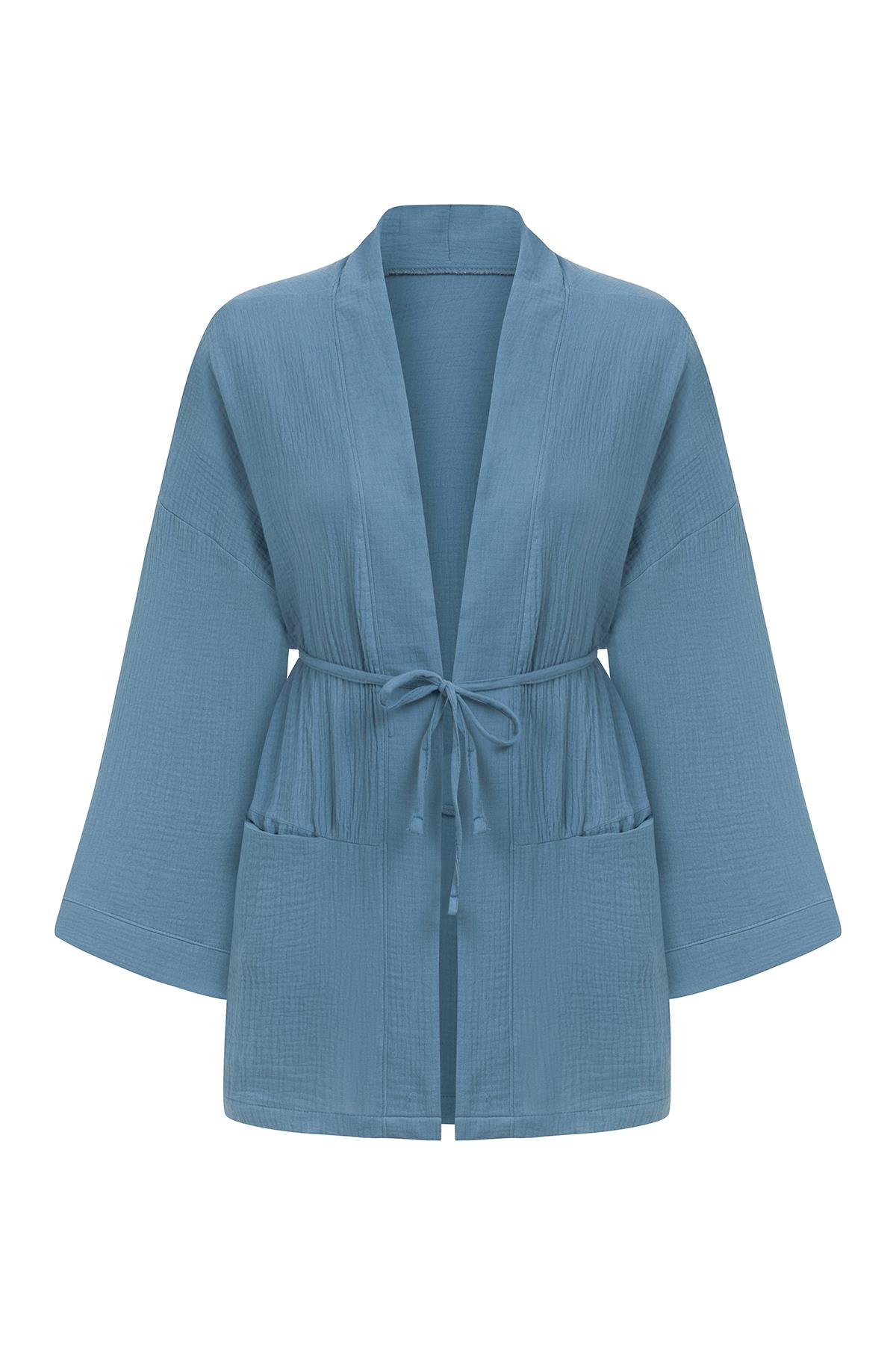 Cepli Müslin Kimono Mavi