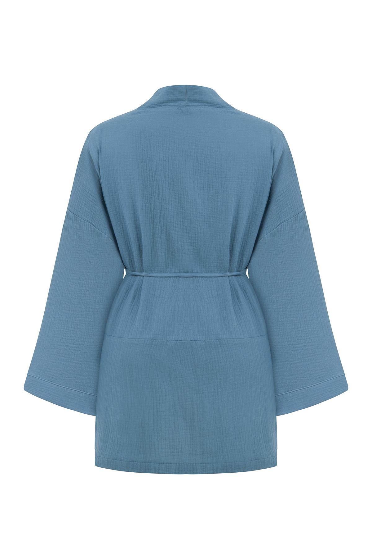 Cepli Müslin Kimono Mavi