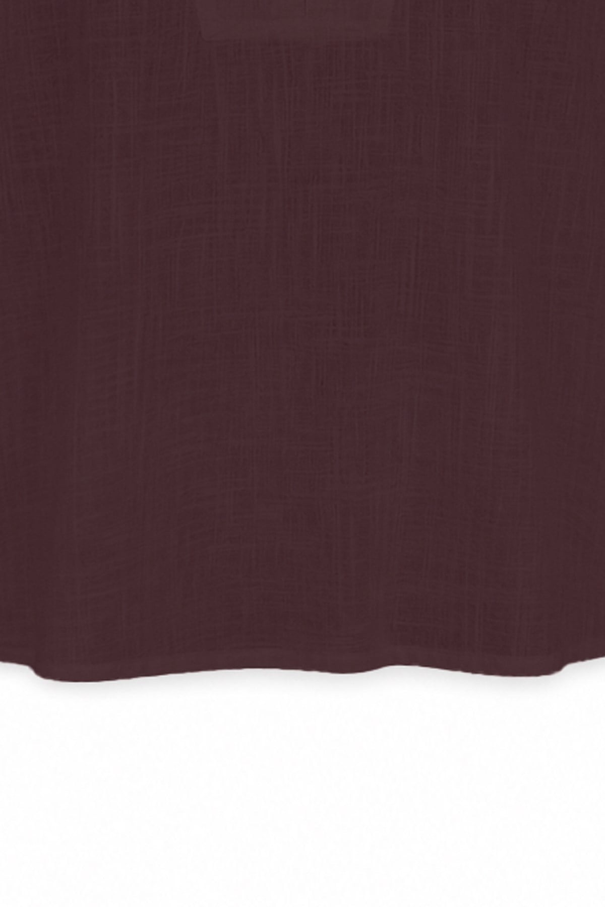 Çift Düğmeli Keten Bluz  Bordo