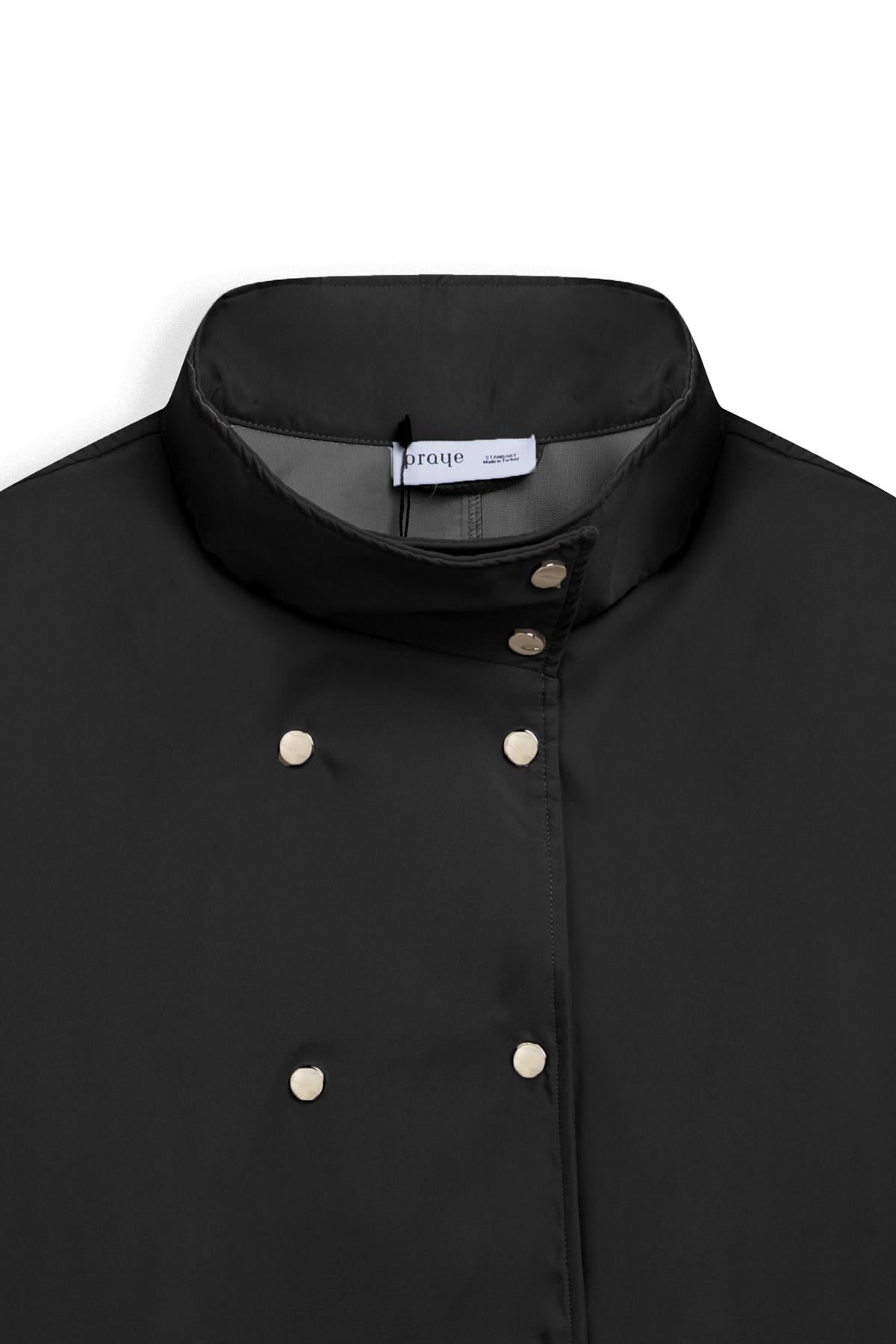 Düğmeli Oversize Ceket Syah