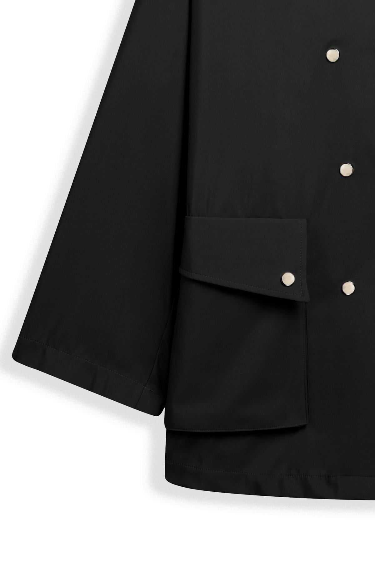 Düğmeli Oversize Ceket Syah