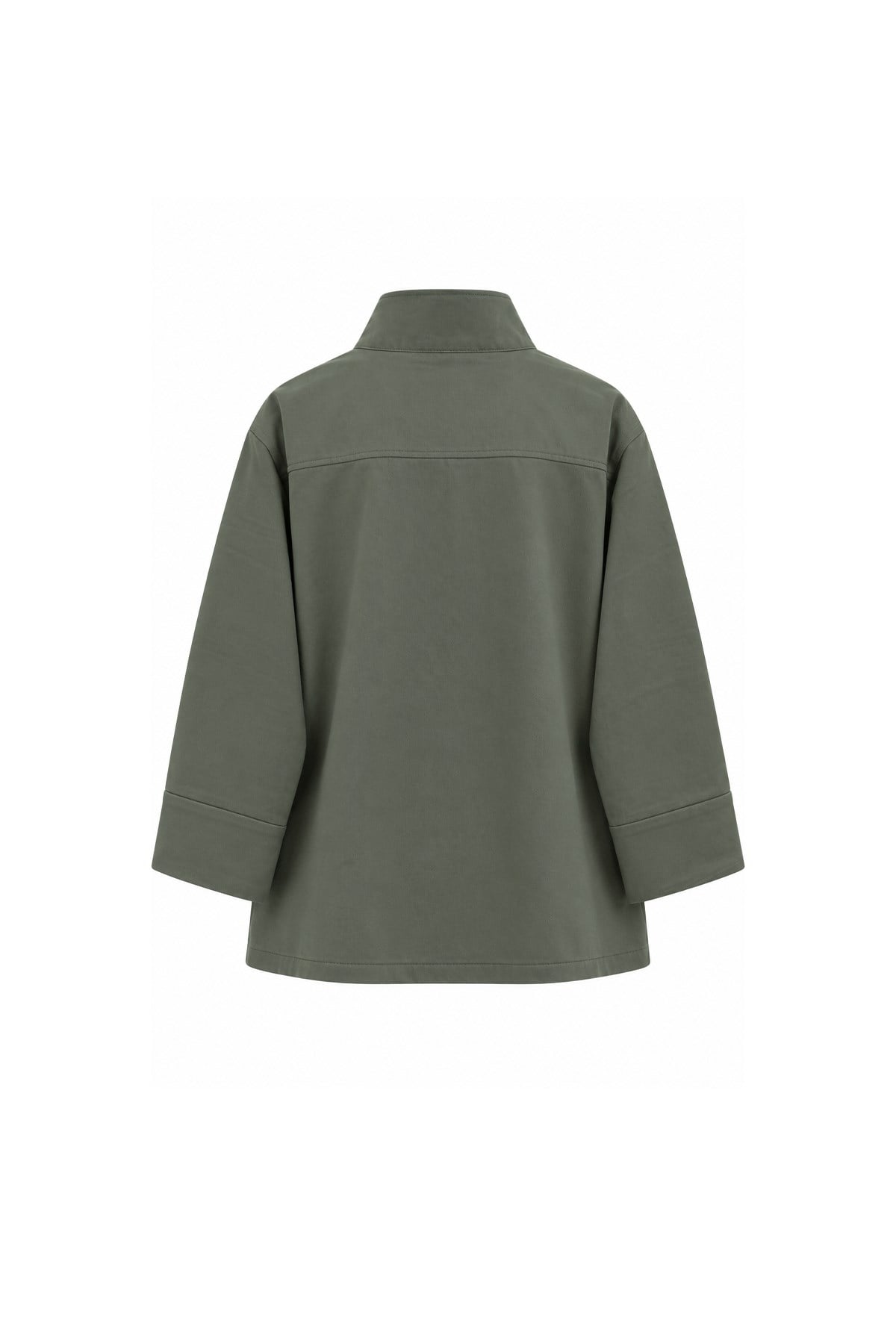 Fermuarlı Çıtçıtlı Ceket Haki