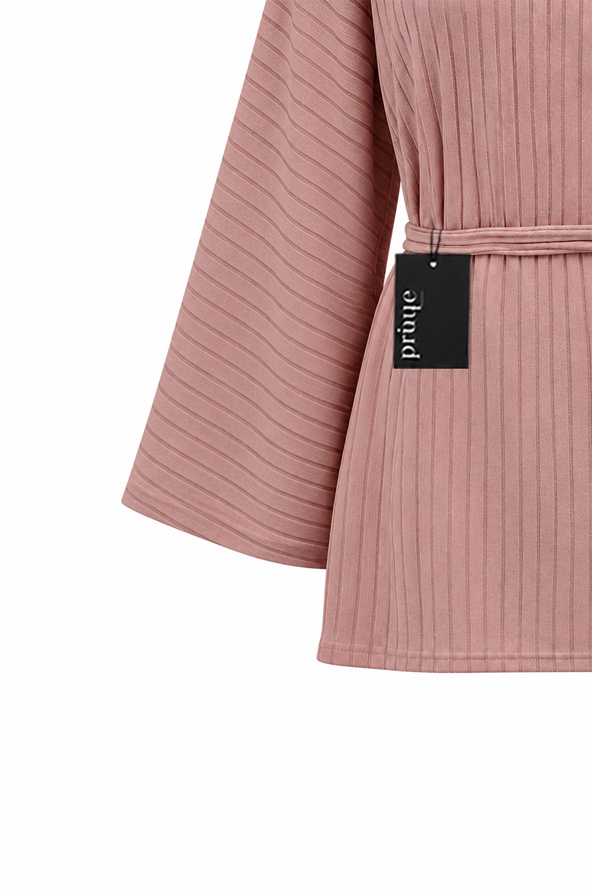 Fitilli Triko Tunik Pembe