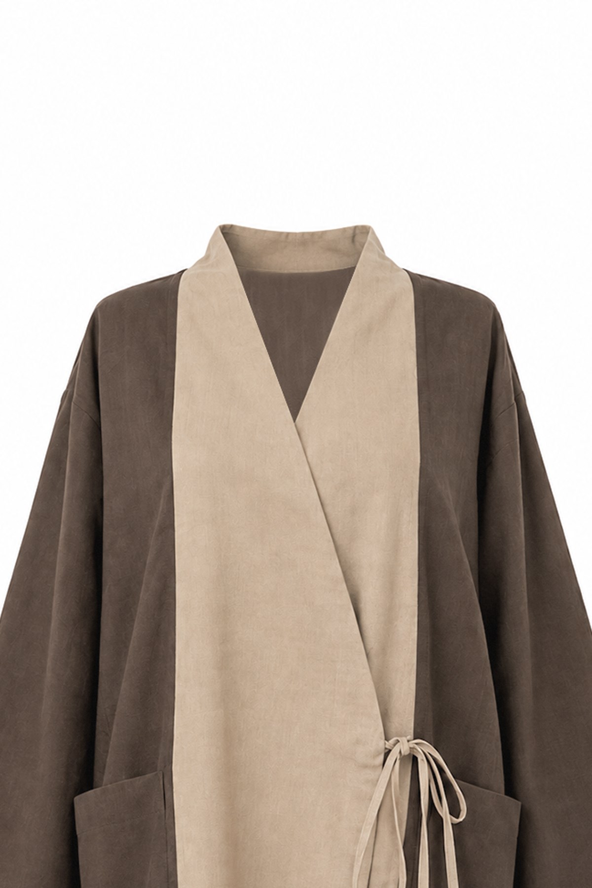 Kolu Katlı Kimono Kahverengi