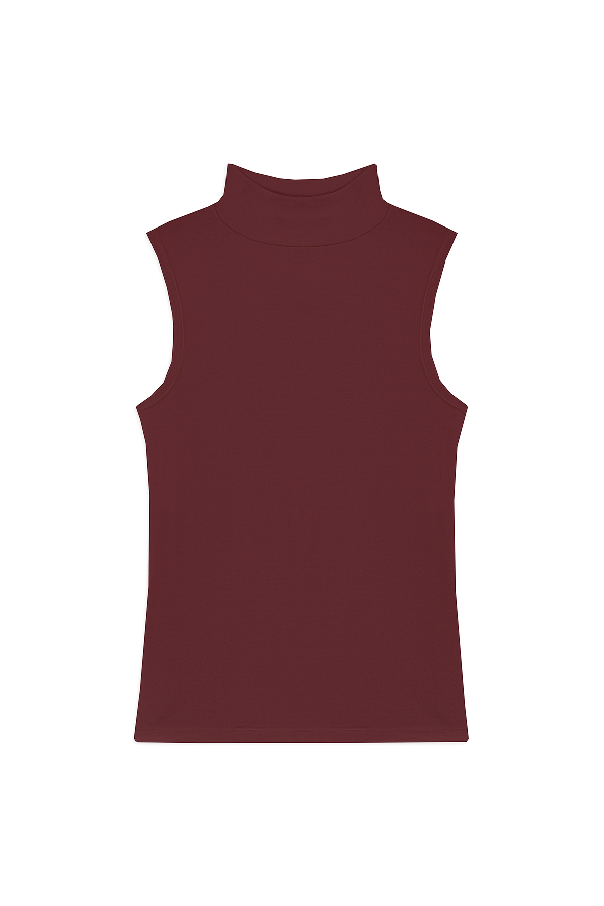 Likralı Kolsuz Body Bordo