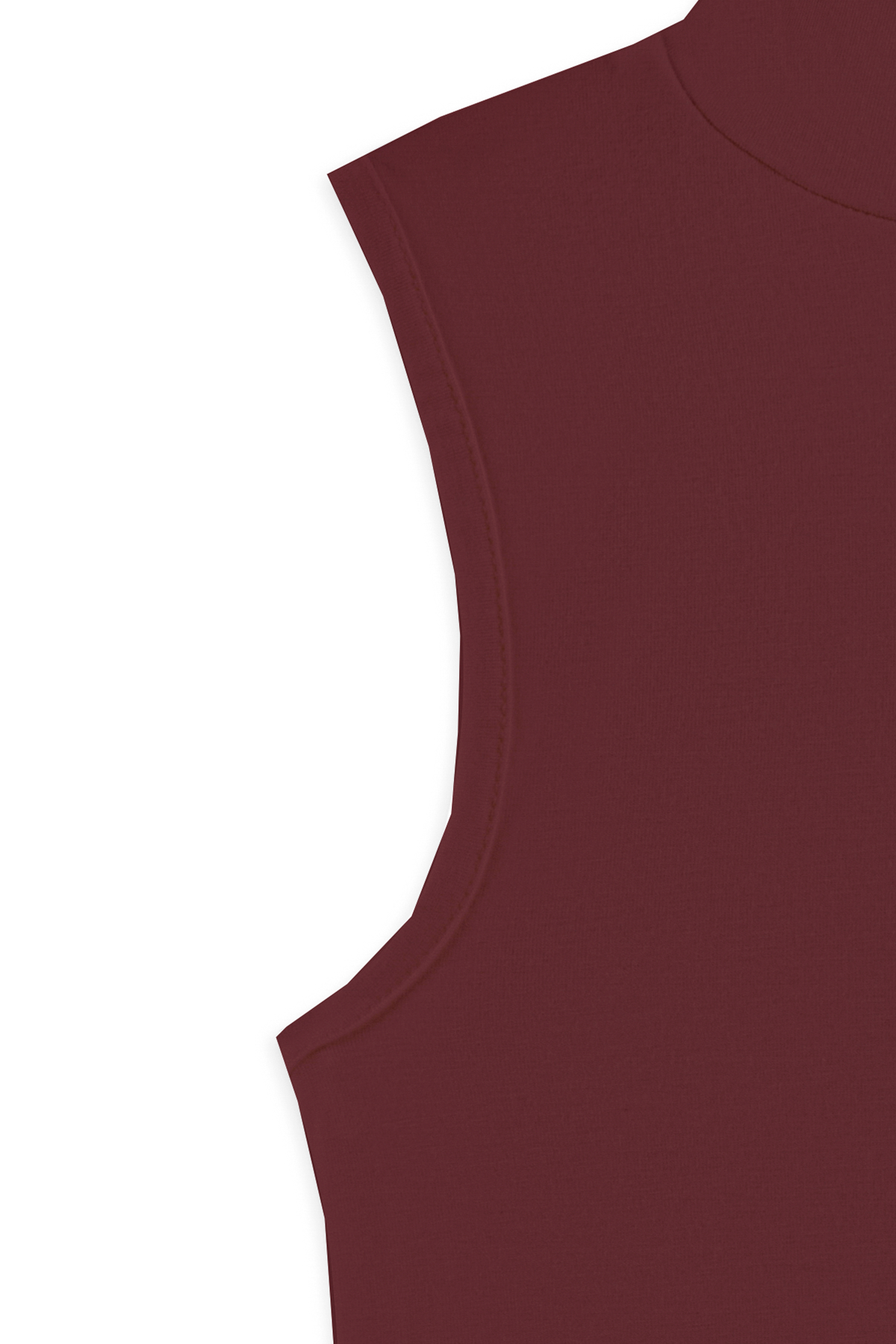 Likralı Kolsuz Body Bordo