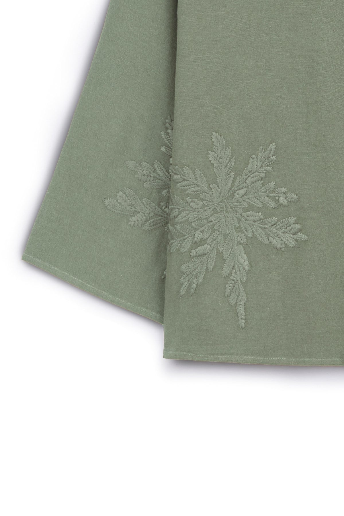 Nakışlı Düğmeli Kimono Çağla