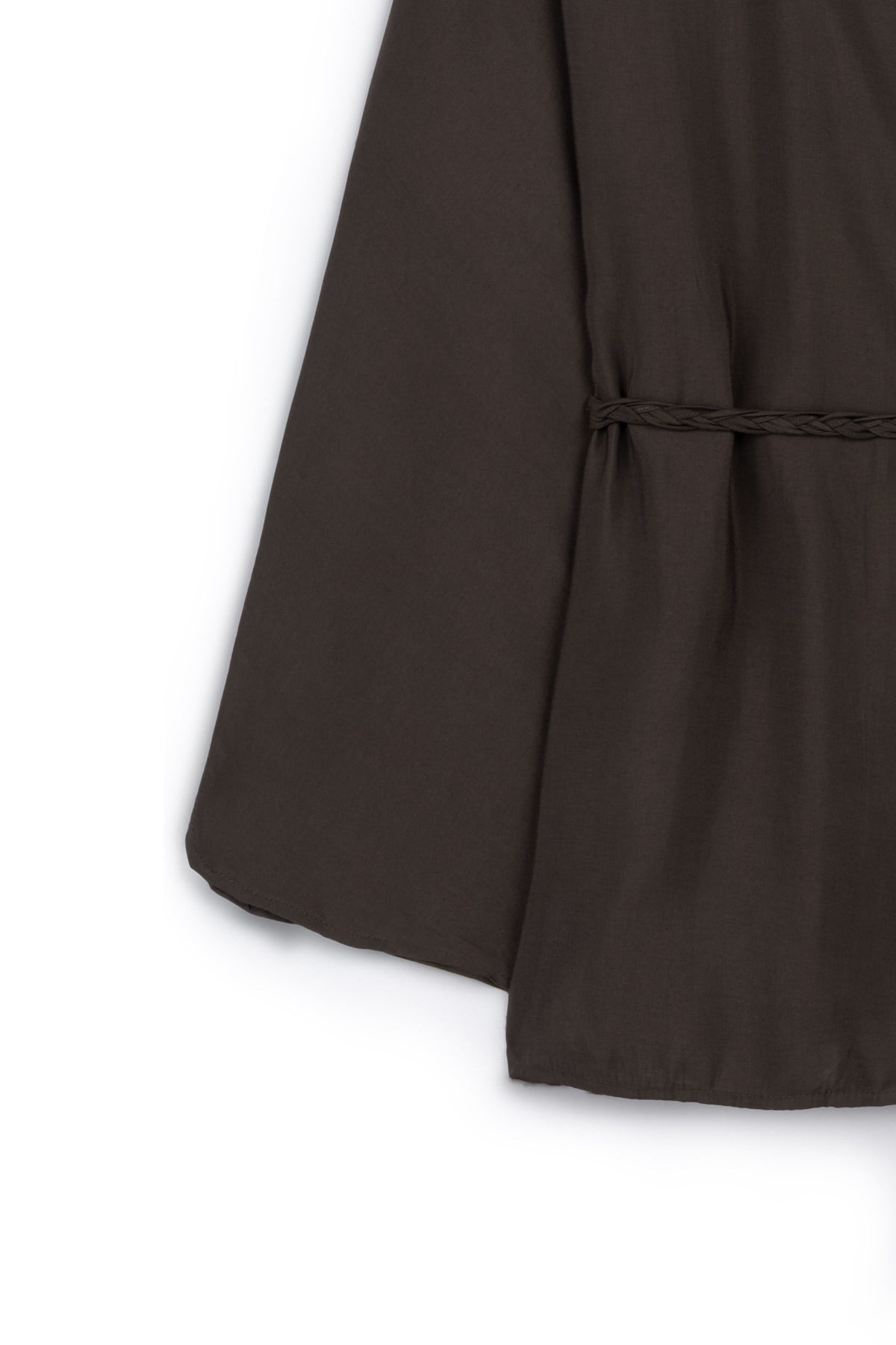 Örgü Kemerli Kimono Kahverengi