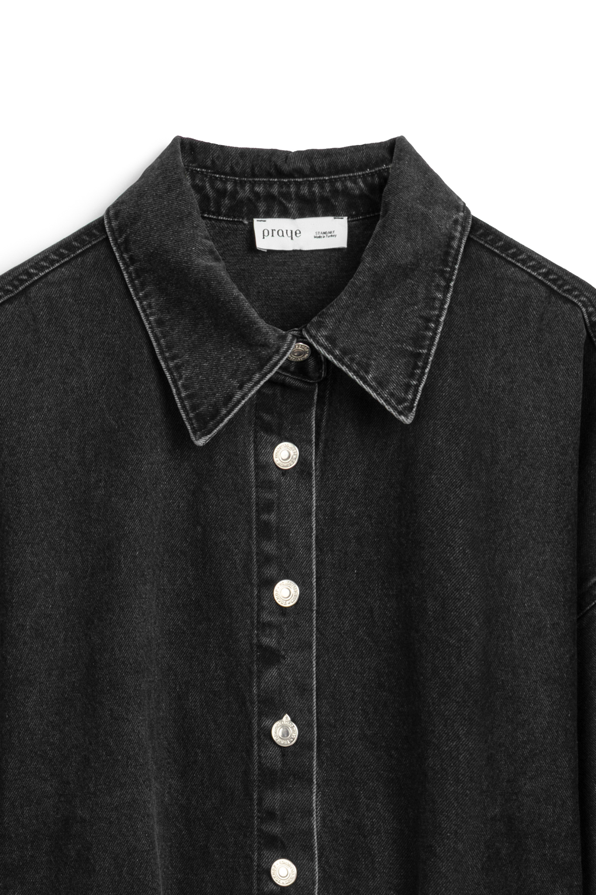 Oversize Bağlamalı Denim Ceket Antrasit
