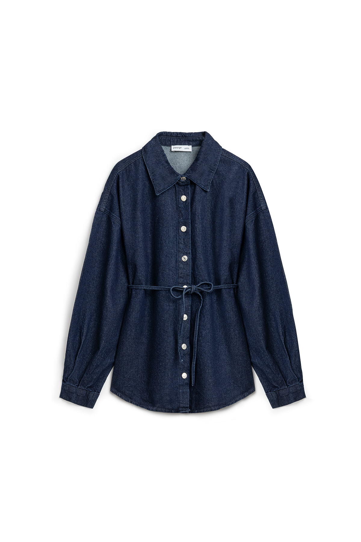 Oversize Bağlamalı Denim Ceket Lacivert
