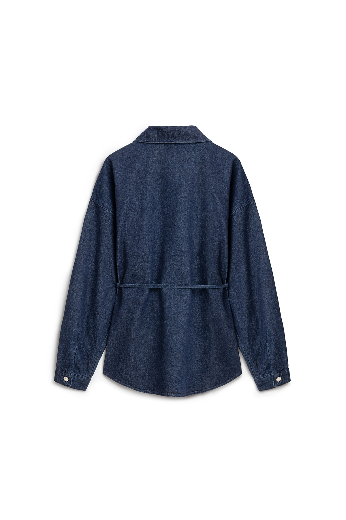 Oversize Bağlamalı Denim Ceket Lacivert