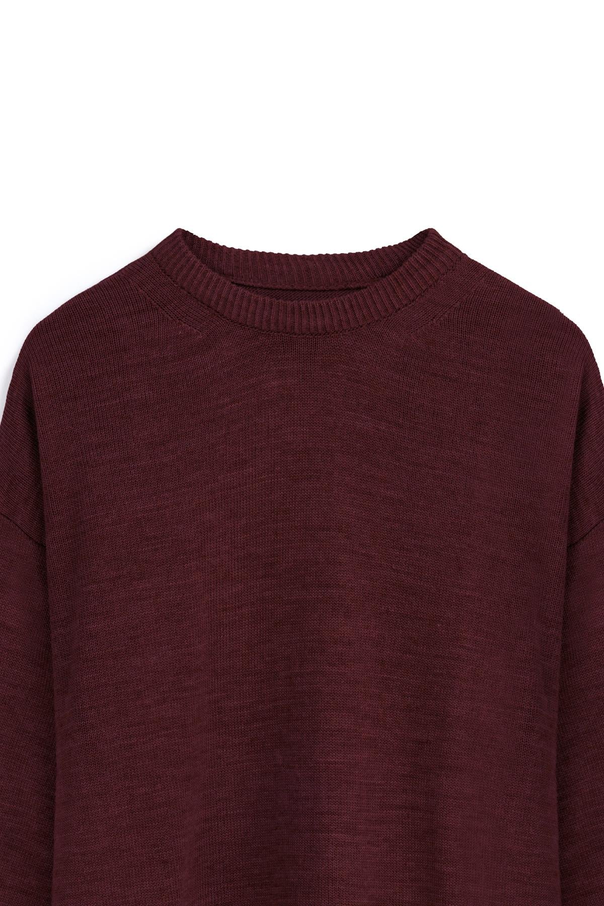 Oversize Triko Kazak Bordo
