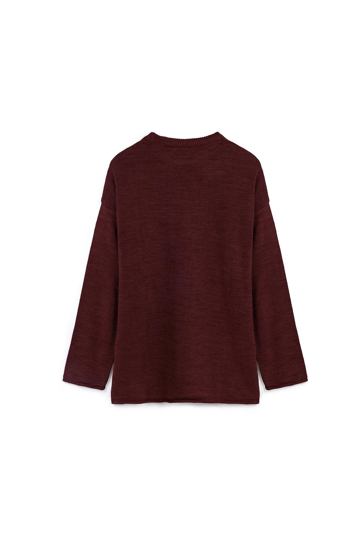 Oversize Triko Kazak Bordo