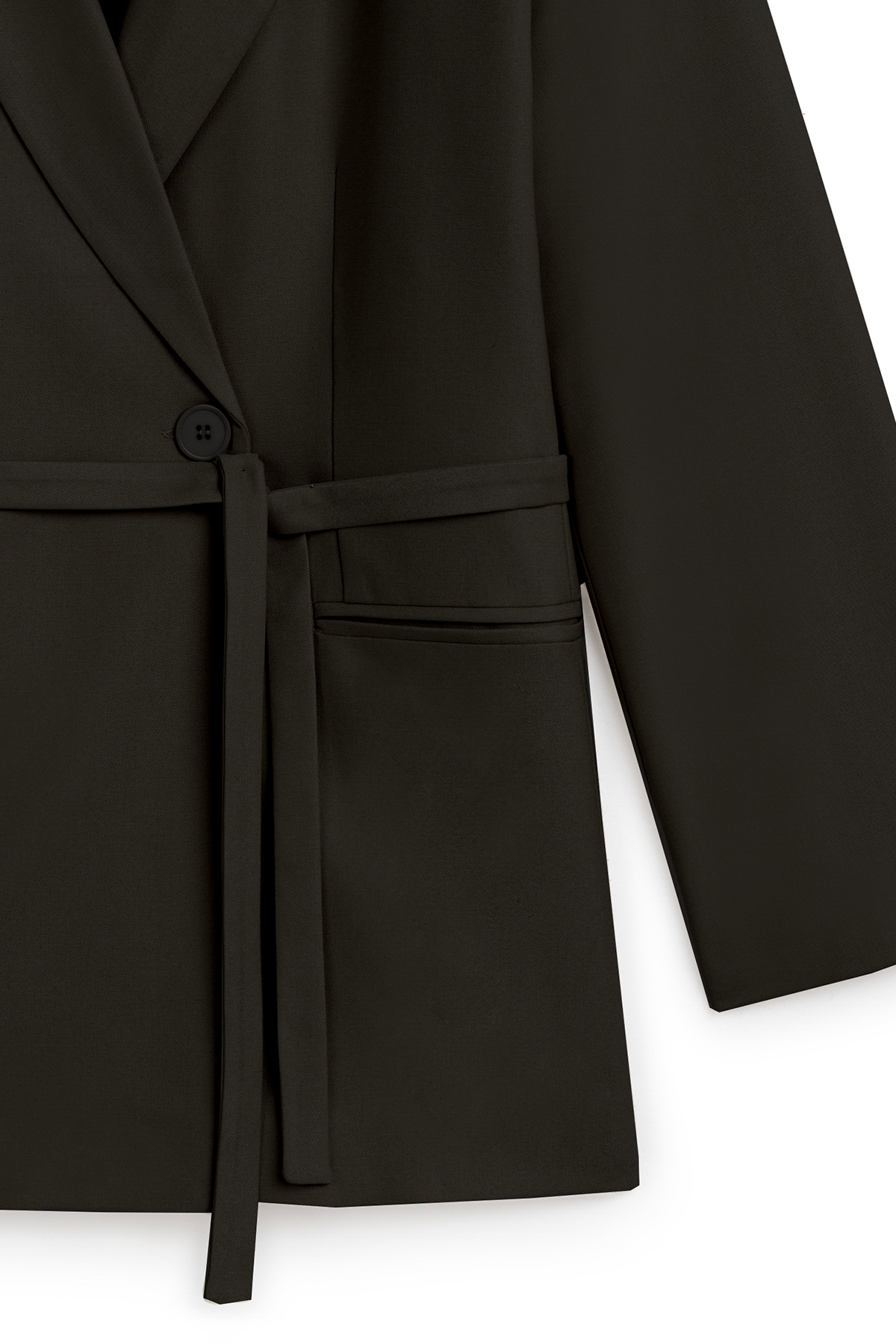 Seyyar Kemerli Blazer Ceket Siyah