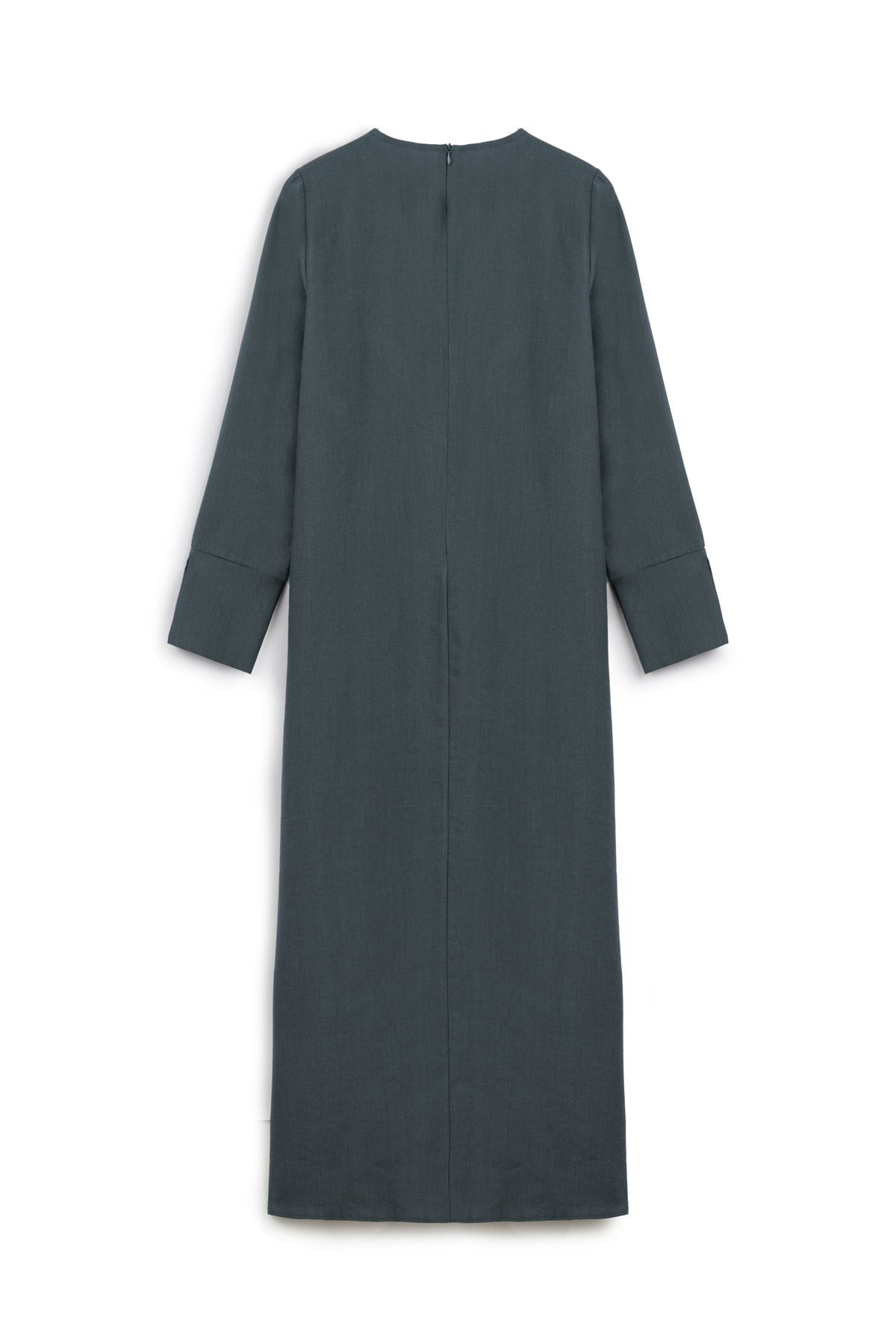 Tokalı Tencel Elbise Gri