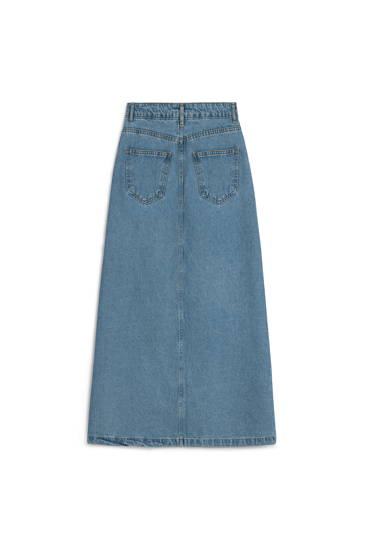 Uzun Çan Denim Etek Açık Mavi
