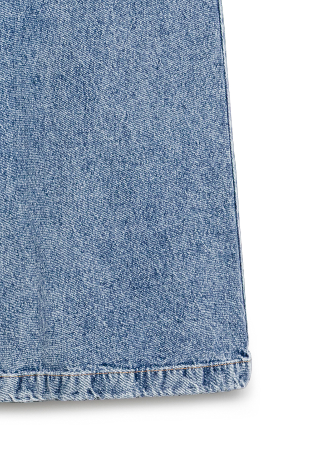 Uzun Çan Denim Etek Mavi Kar Yıkama
