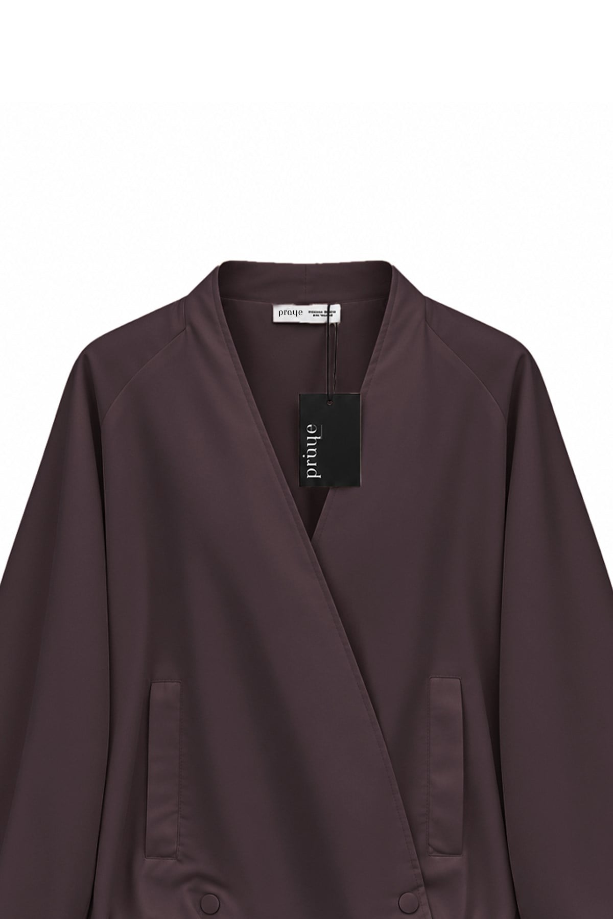 V Yaka Bomber Ceket Bordo