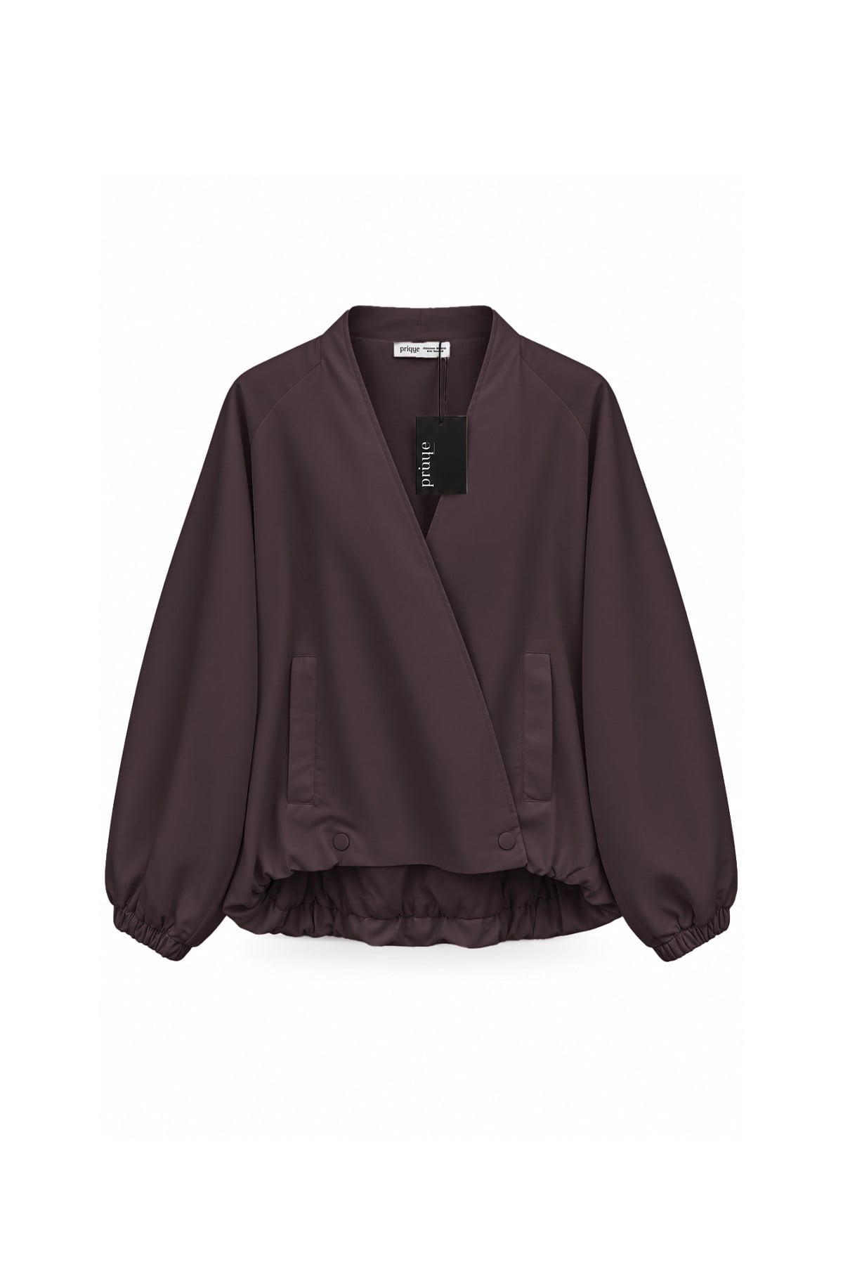 V Yaka Bomber Ceket Bordo