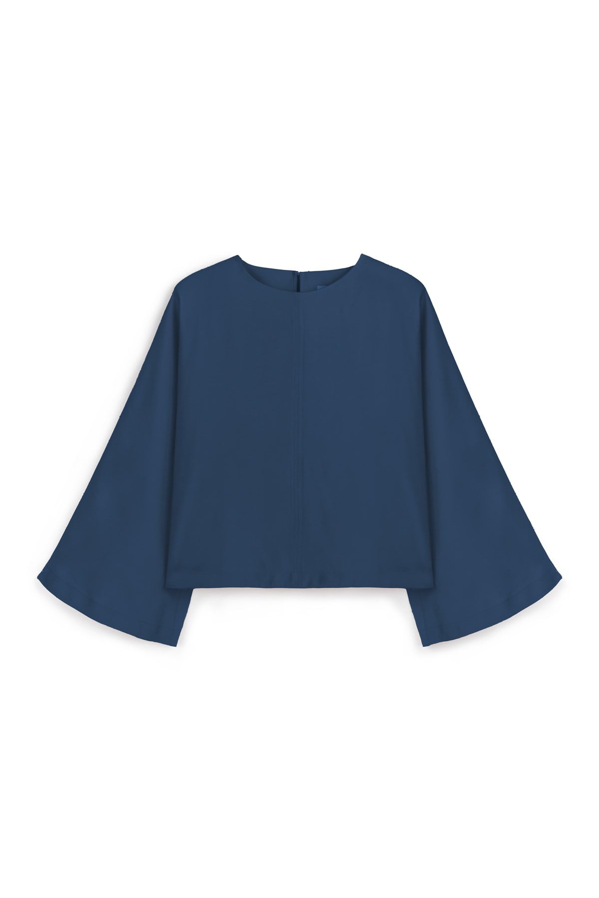 Vatkalı Tencel Bluz Lacivert