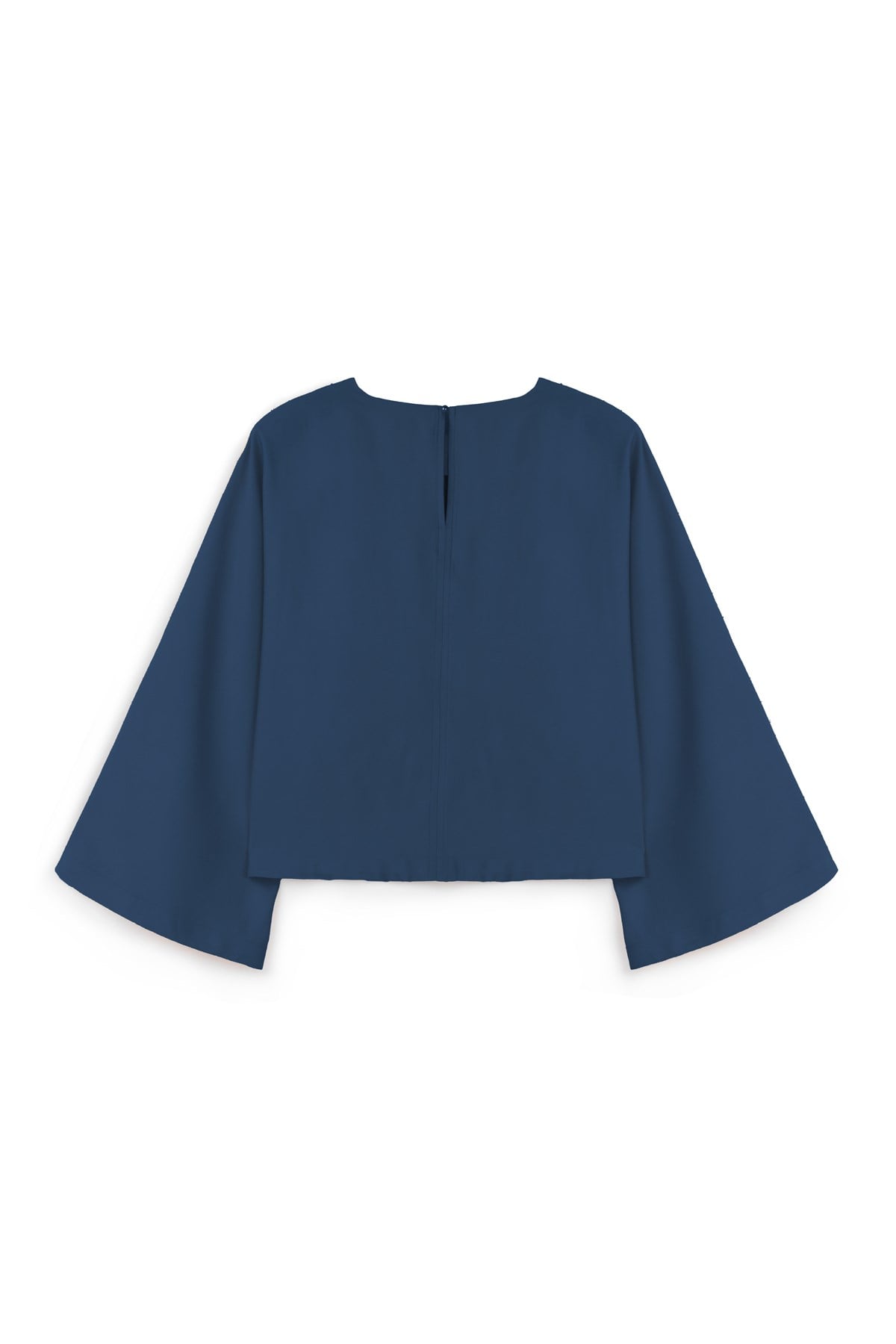 Vatkalı Tencel Bluz Lacivert