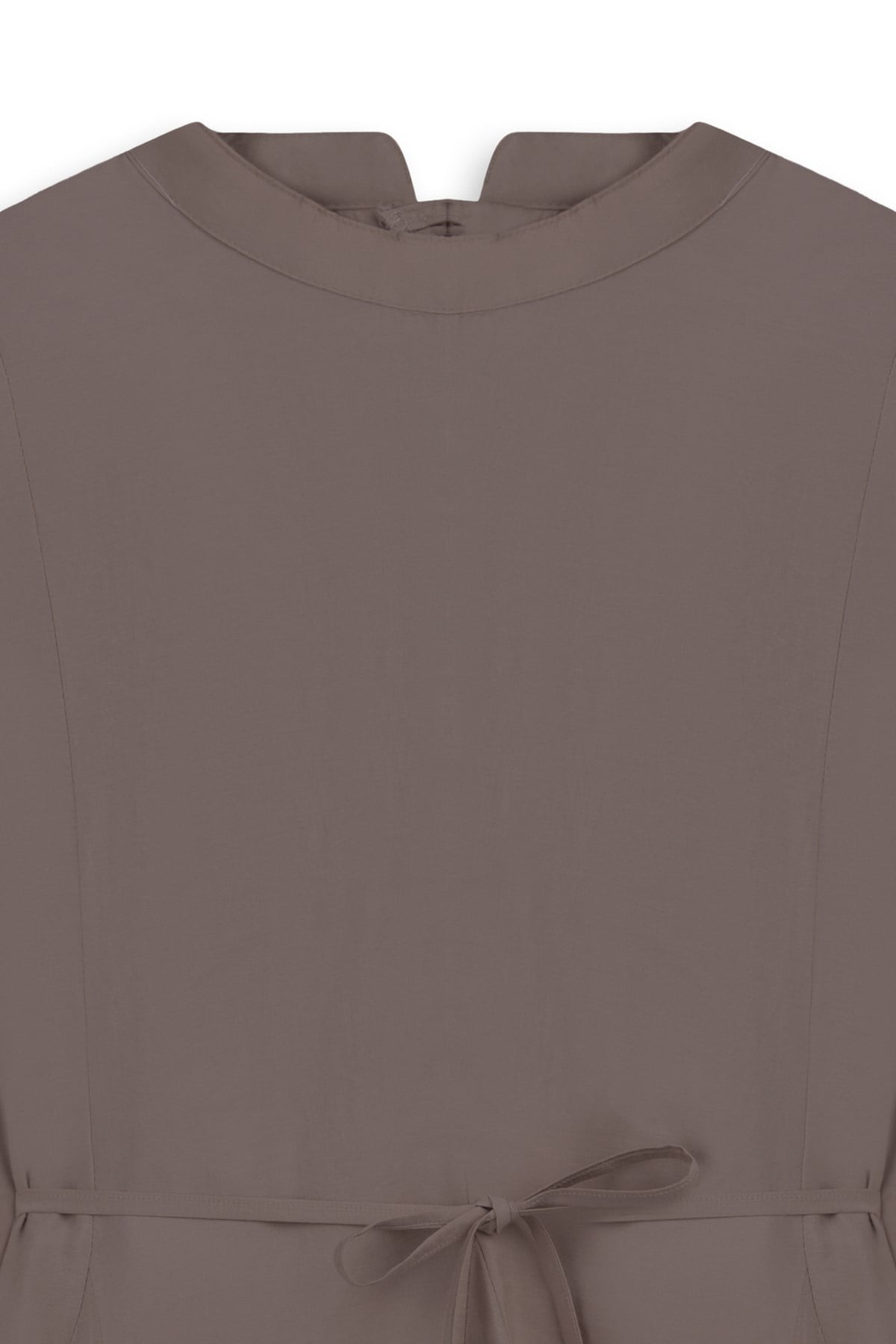 Volanlı Tencel Bluz Açık Kahve