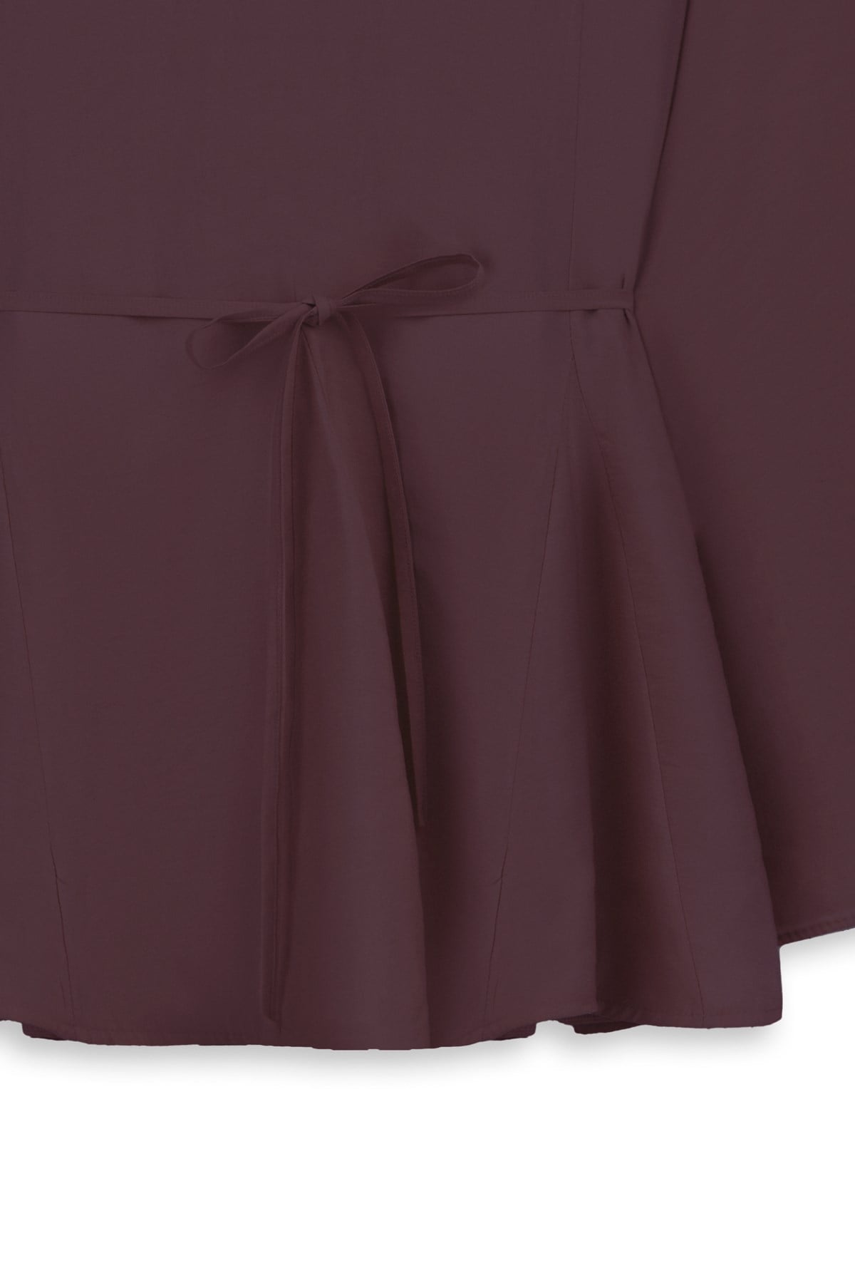 Volanlı Tencel Bluz Bordo