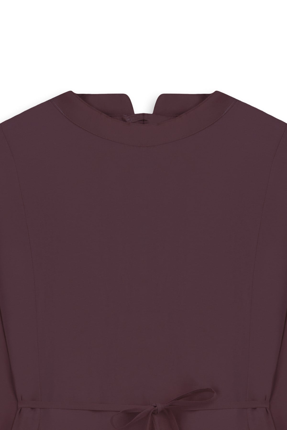 Volanlı Tencel Bluz Bordo