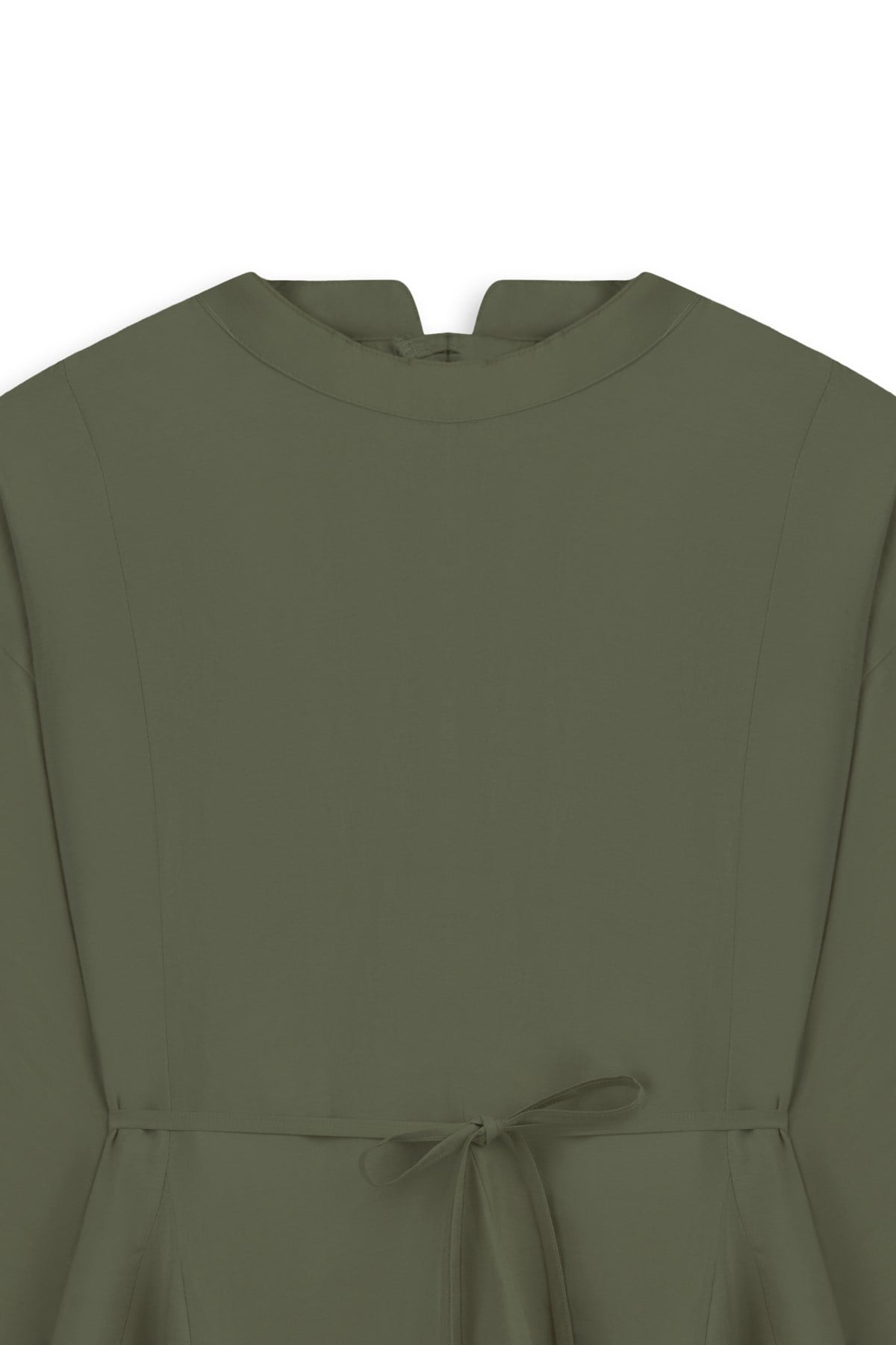 Volanlı Tencel Bluz Haki