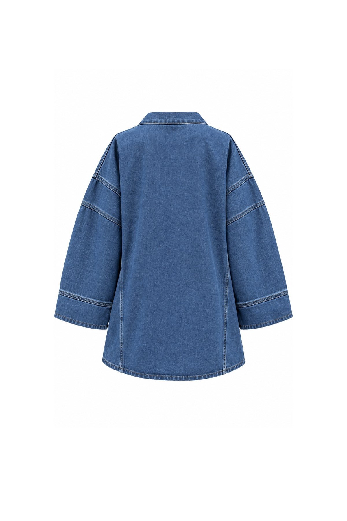 Yandan Bağlamalı Denim Ceket Açık Mavi