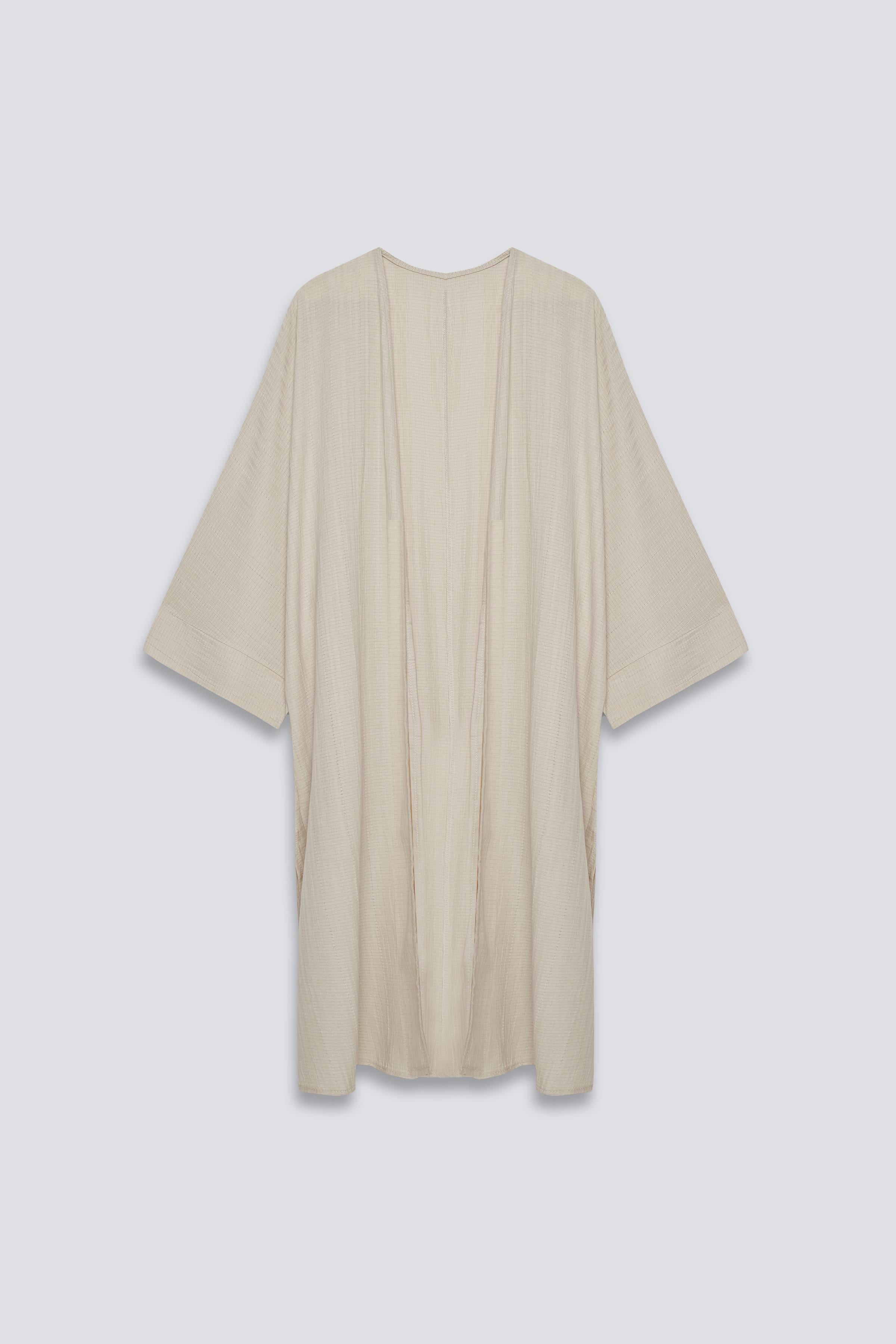 Yanı Yırtmaçlı Uzun Kimono Takım Taş