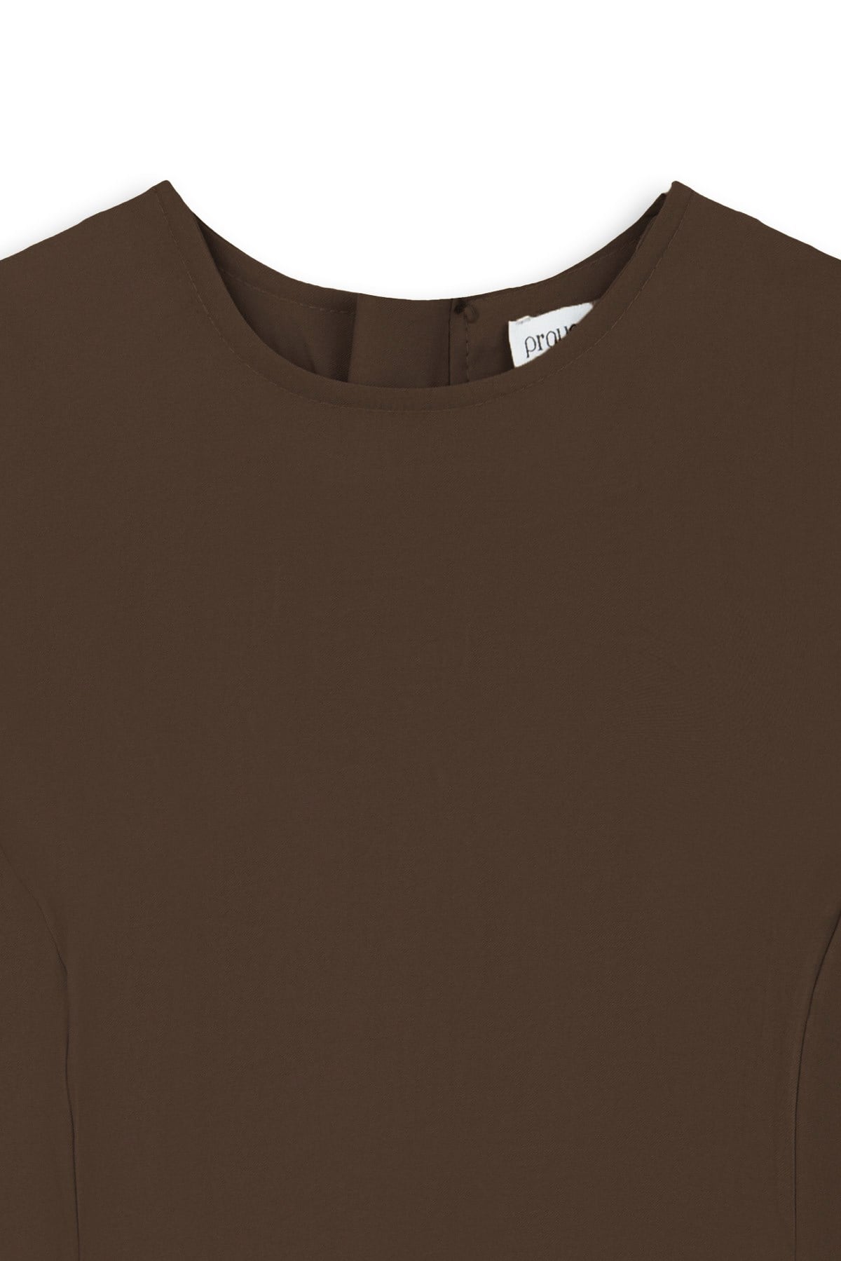 Yırtmaçlı Tencel Bluz Kahverengi