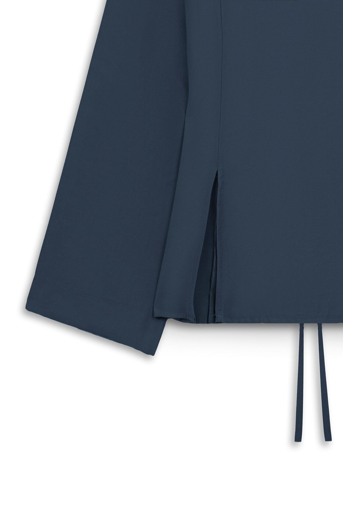 Yırtmaçlı Tencel Bluz Lacivert