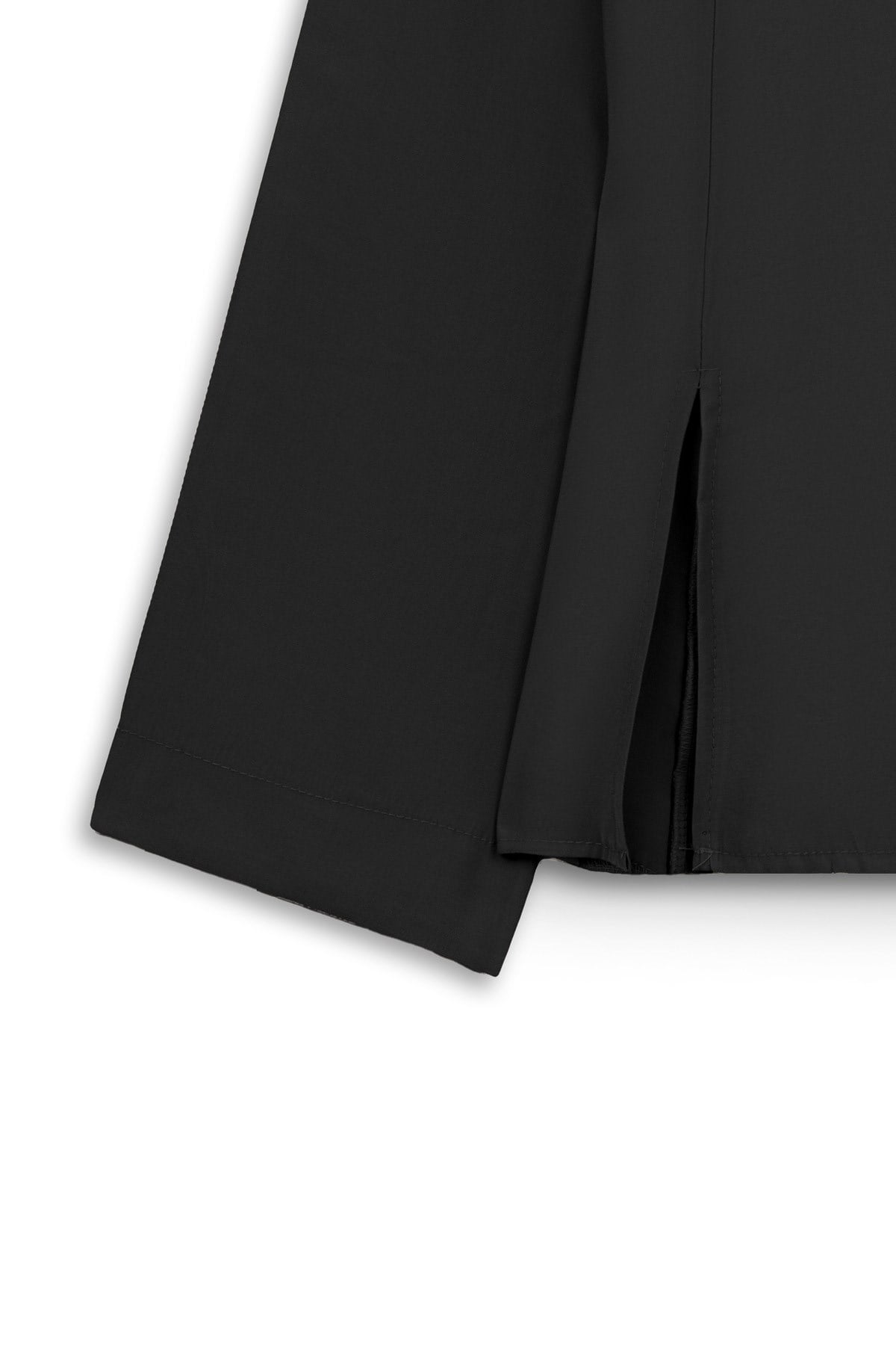 Yırtmaçlı Tencel Bluz Siyah