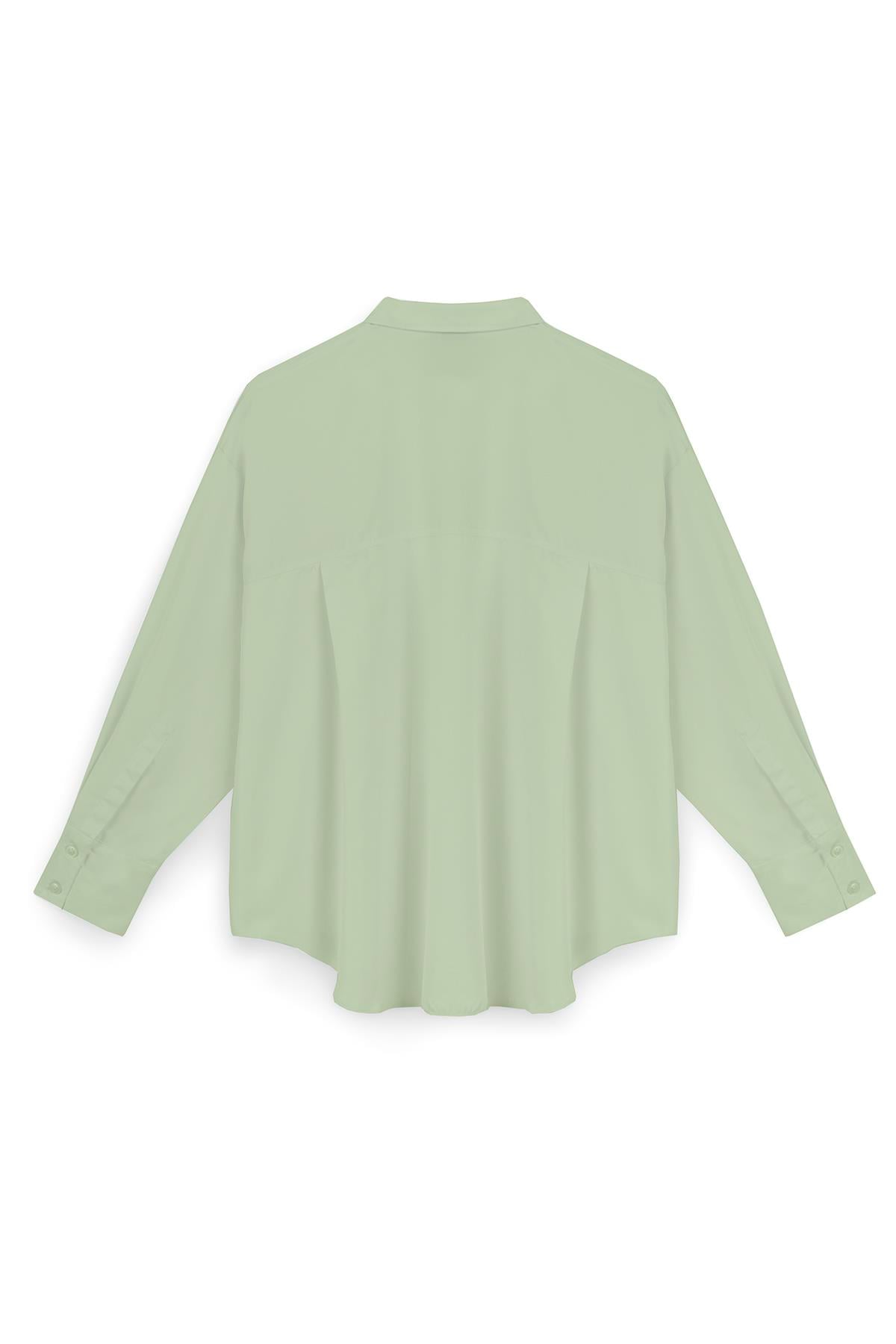 Yumuşak Dokulu Oversize Gömlek Mint