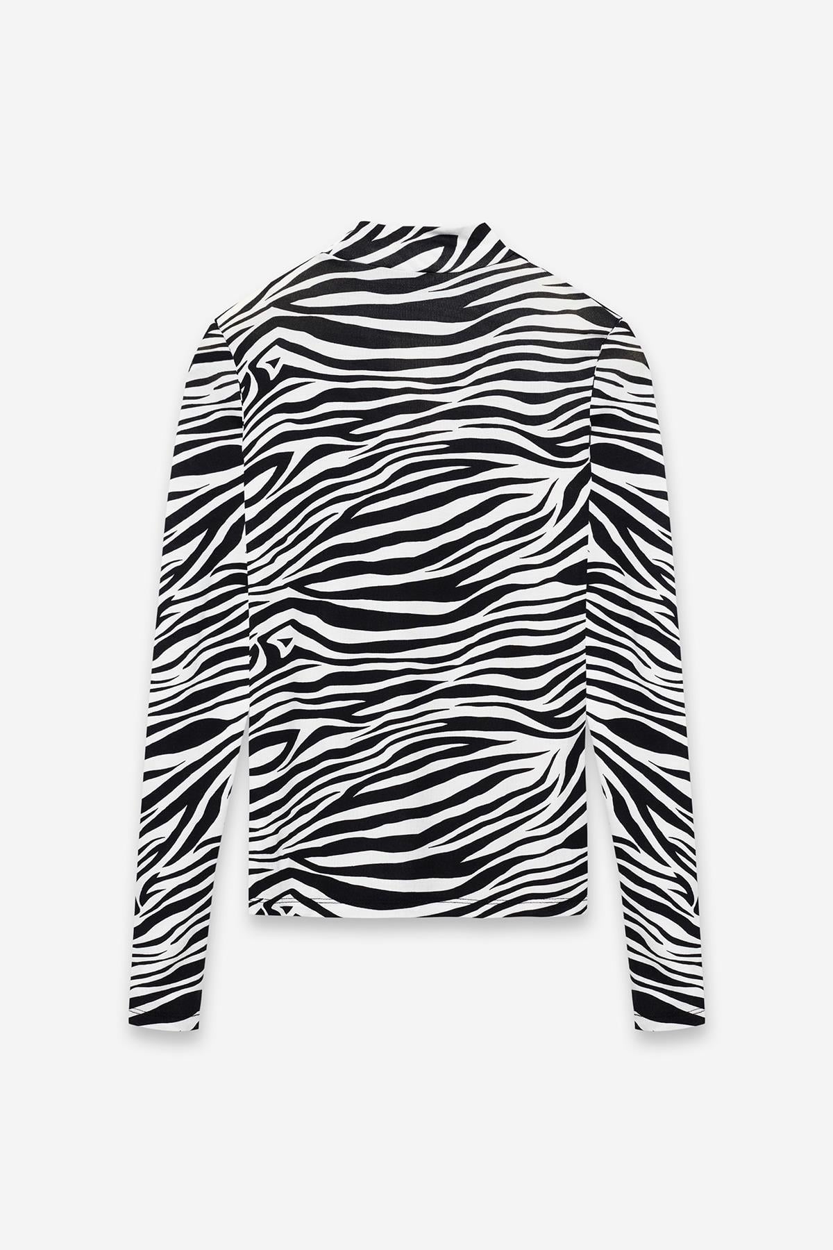 Zebra Desenli Body Siyah