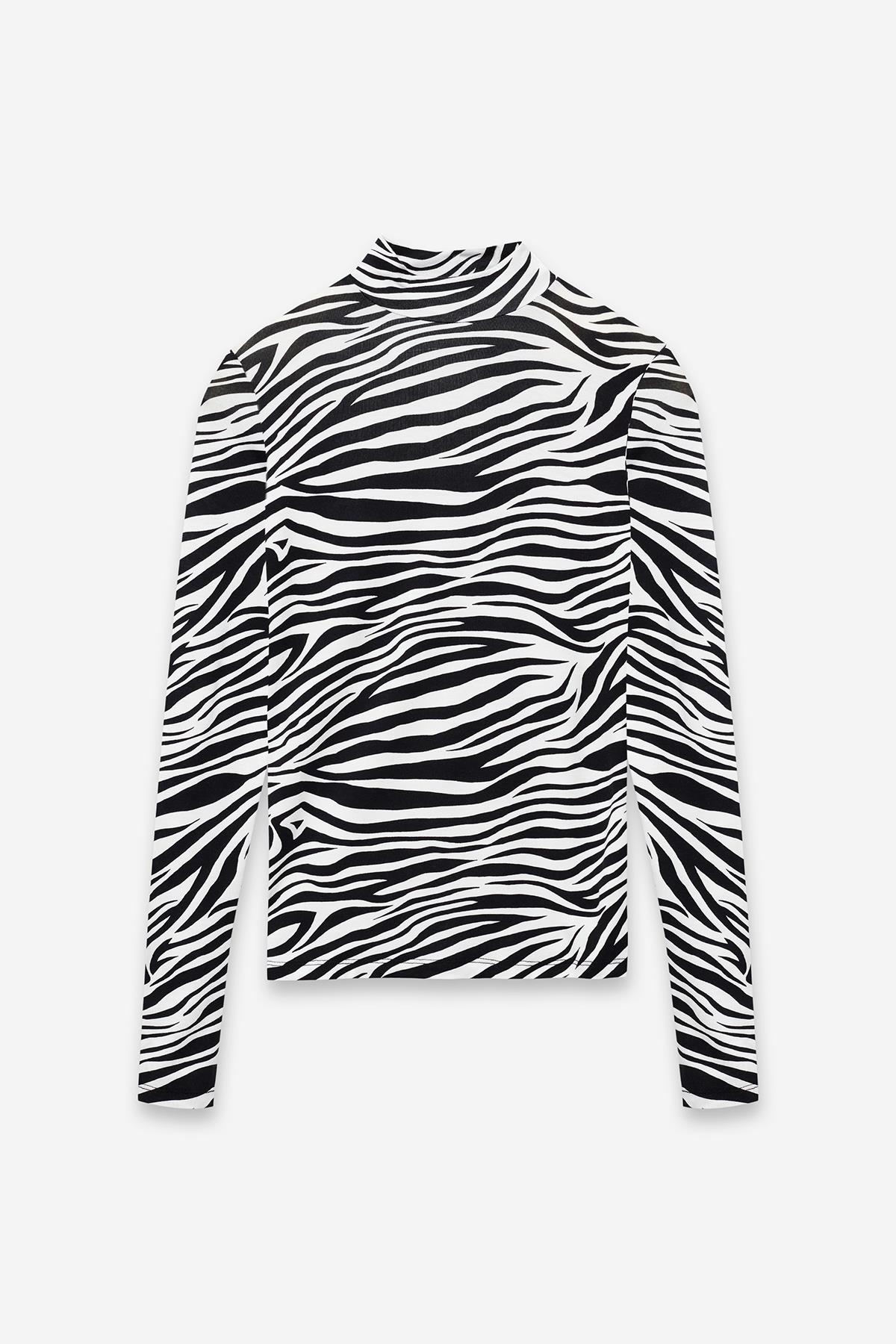 Zebra Desenli Body Siyah