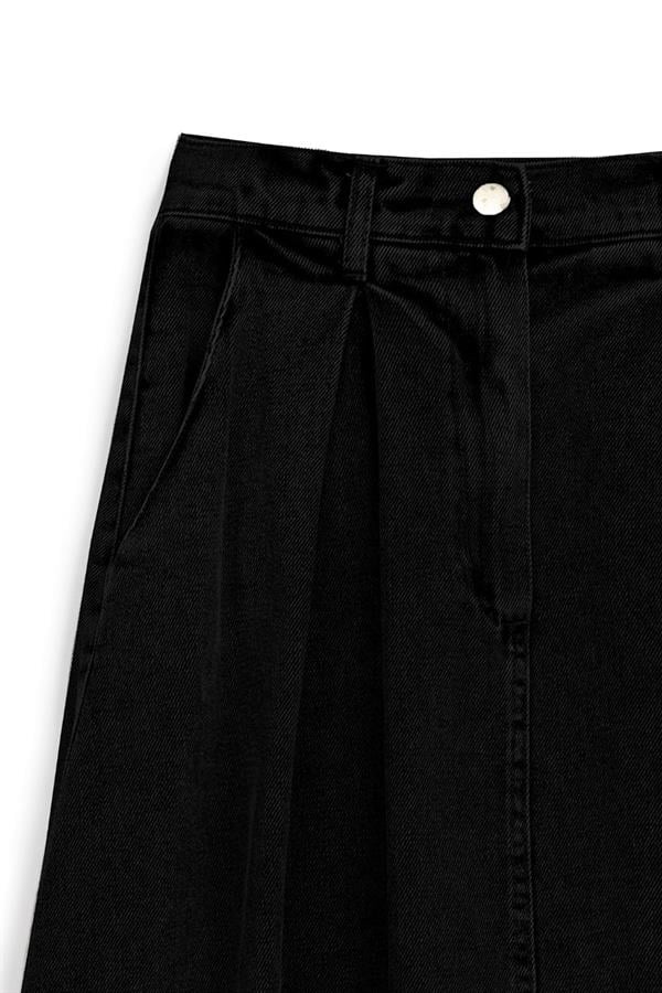 Cepli Kloş Denim Etek Antrasit