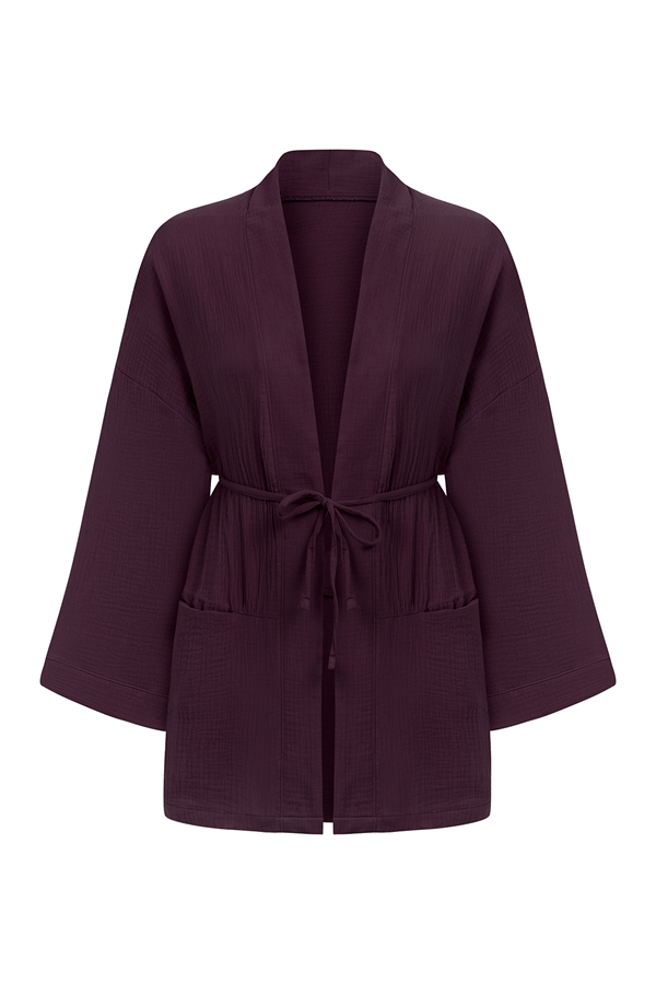 Cepli Müslin Kimono Bordo