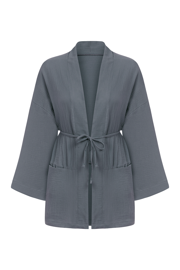 Cepli Müslin Kimono Füme