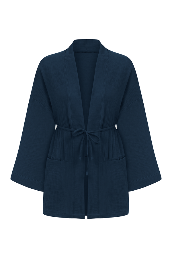 Cepli Müslin Kimono Lacivert