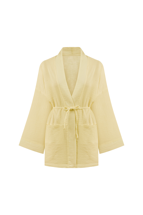 Cepli Müslin Kimono Sarı