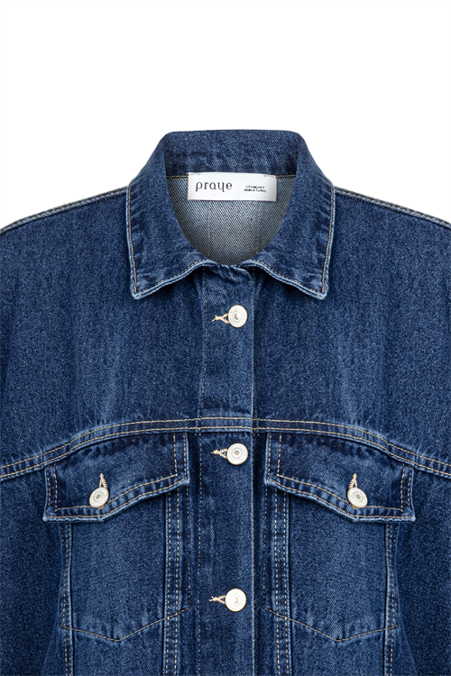 Denim Panço Yelek Koyu Mavi