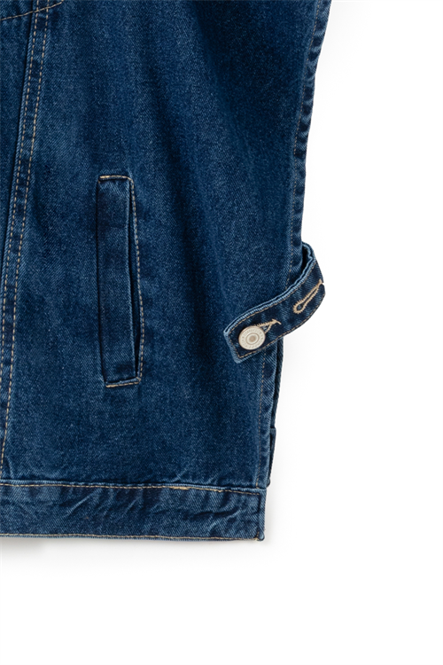 Denim Panço Yelek Koyu Mavi