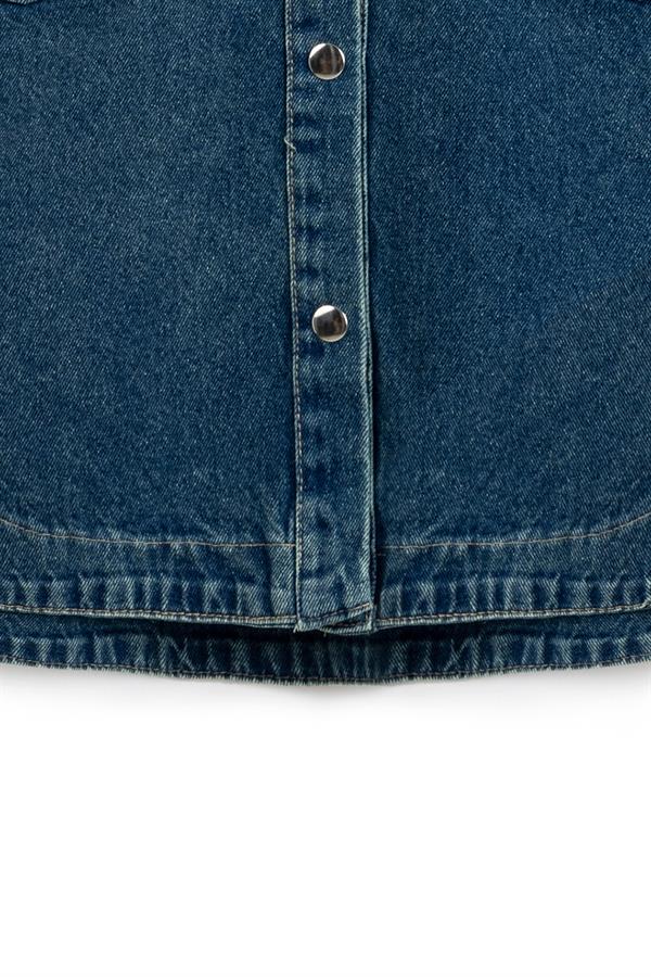 Dikiş Detaylı Denim Ceket