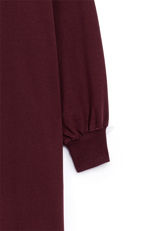 Diz Altı Uzun Sweat Bordo